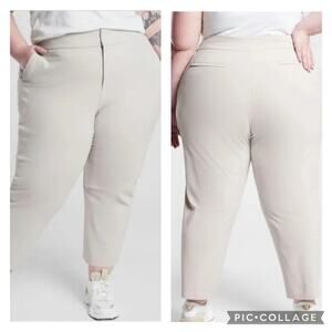 Athleta Stellar Straight Pants Pull On Beige Plus Size 18